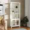 Flash Furniture Stella Modern Farmhouse Wooden Bookcase and Storage Cabinet, 3 Upper Shelves in White ZG-027-WHT-GG
